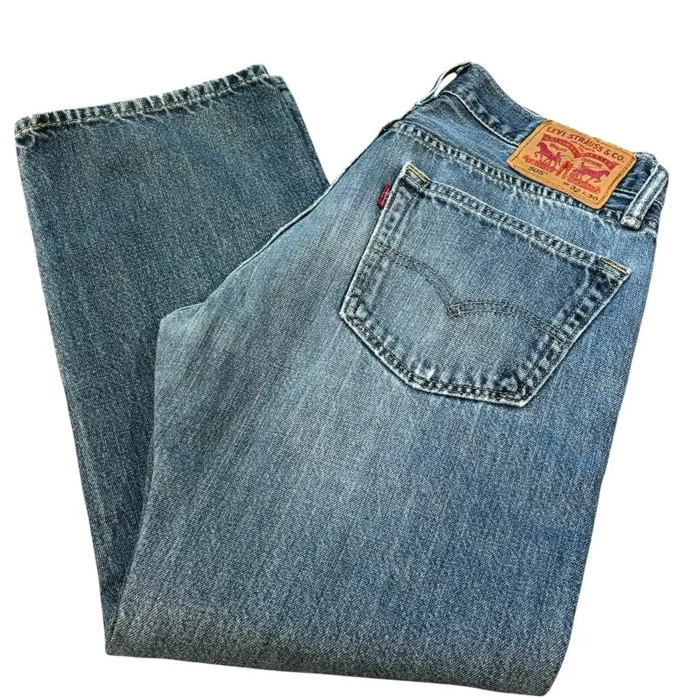 Y2K Levis 505 Regular Fit Straight Leg Jeans Mens 29x27 [tag 32x30] Medium Wash